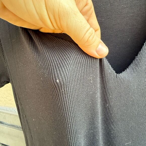 LNA Easy Tee Ribbed Short Sleeve Midi Dress in Black | Medium - Picture 6 of 7